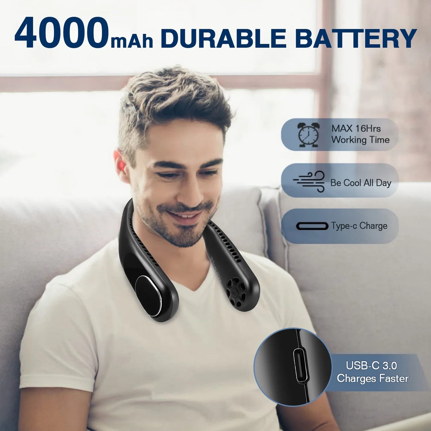 3-Speed Lightweight Personal Neck Fan