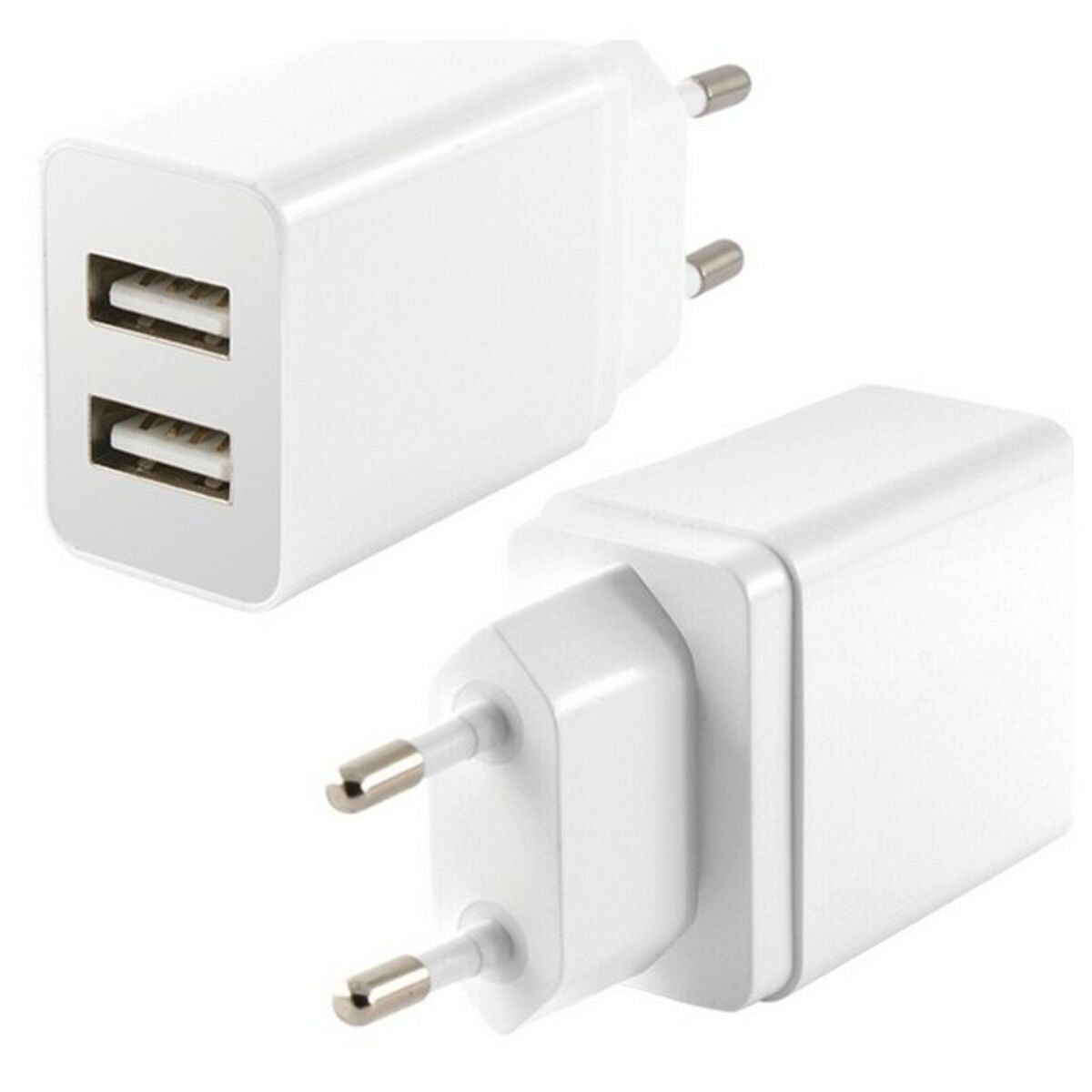 Wall Charger KSIX 2 USB 2.4A White-0