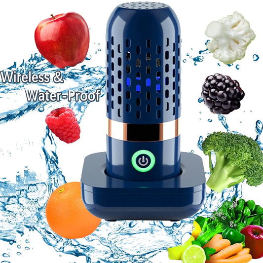 Fruit and Vegetable Cleaner Machine,Ipx7 Waterproof Fruit Vegetables Washing Cleaner,Usb Wireless Fruit Vegetable Washer Food Purifier for Seafood Rice Meat Food Cleaner