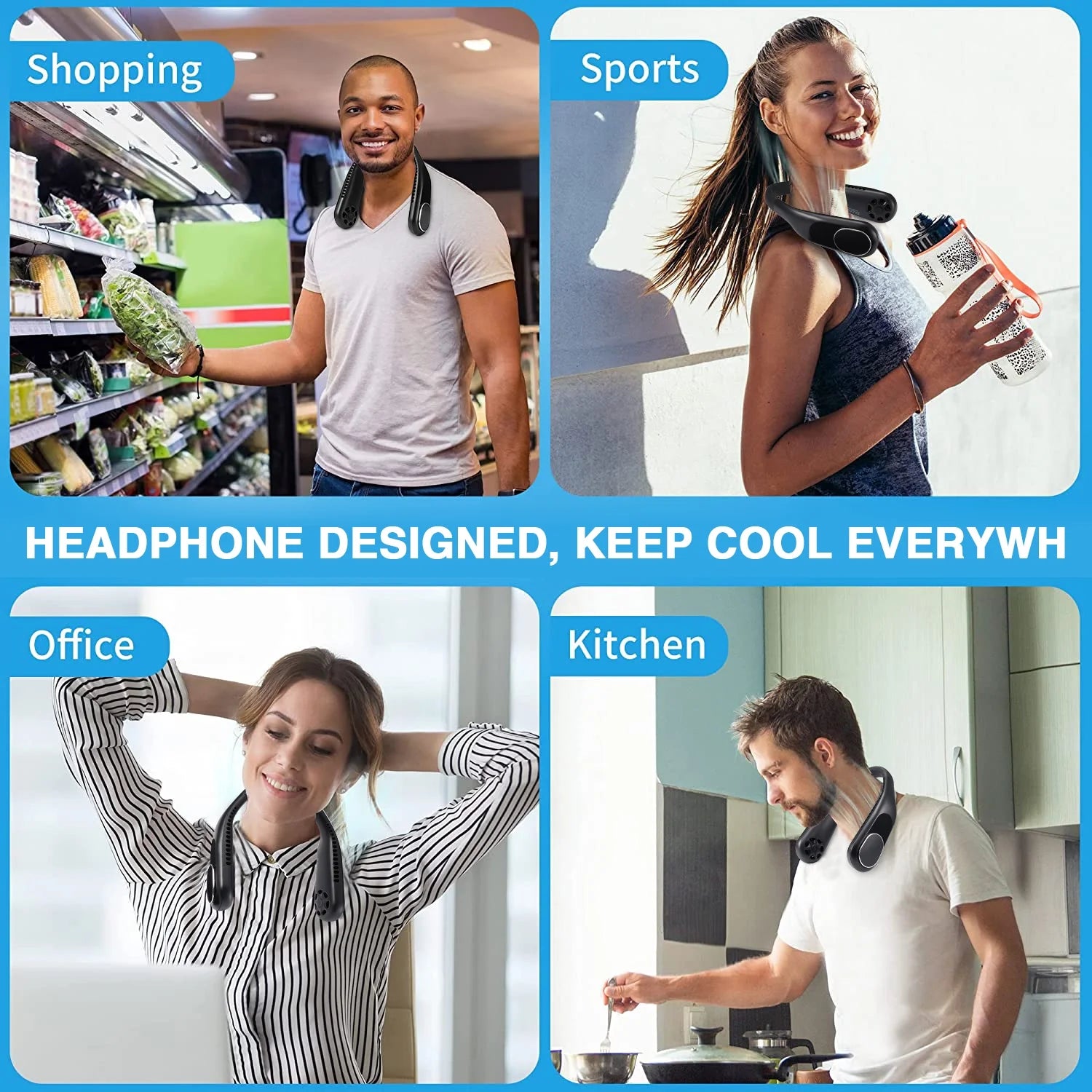 3-Speed Lightweight Personal Neck Fan